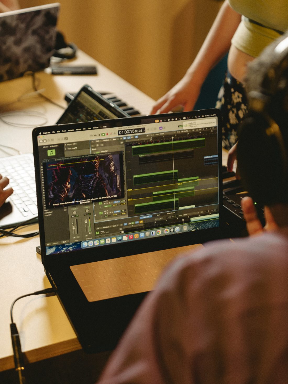 A session in progress, scoring to picture